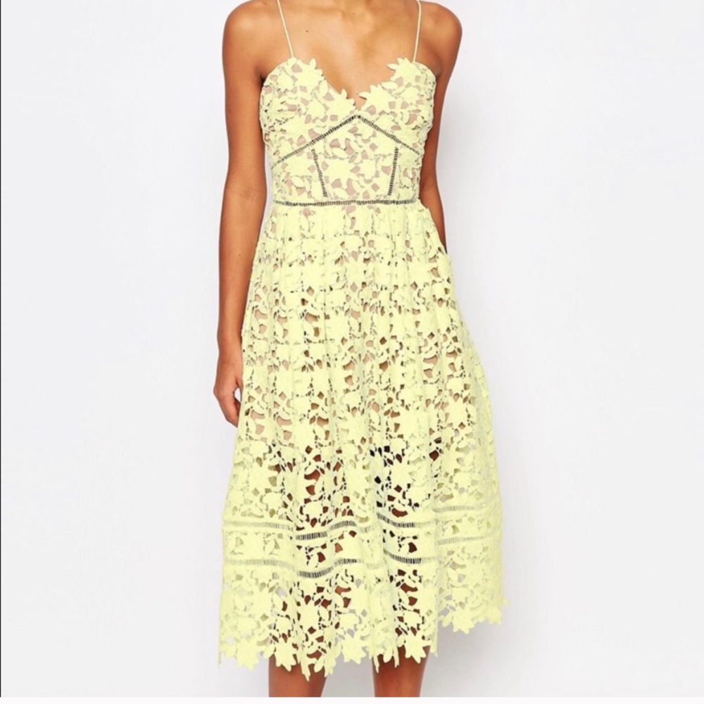 Self Portrait Yellow Lace dress (worn once!)